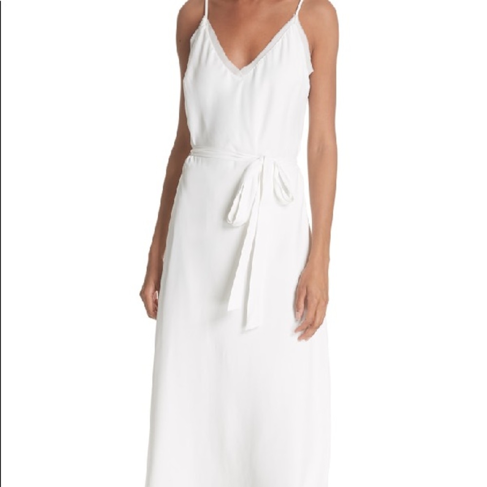 NWT Frame Belted Satin Slipdress Off White Sz XS